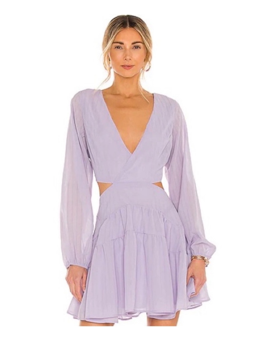 Bardot Light Purple Long Sleeve Dress